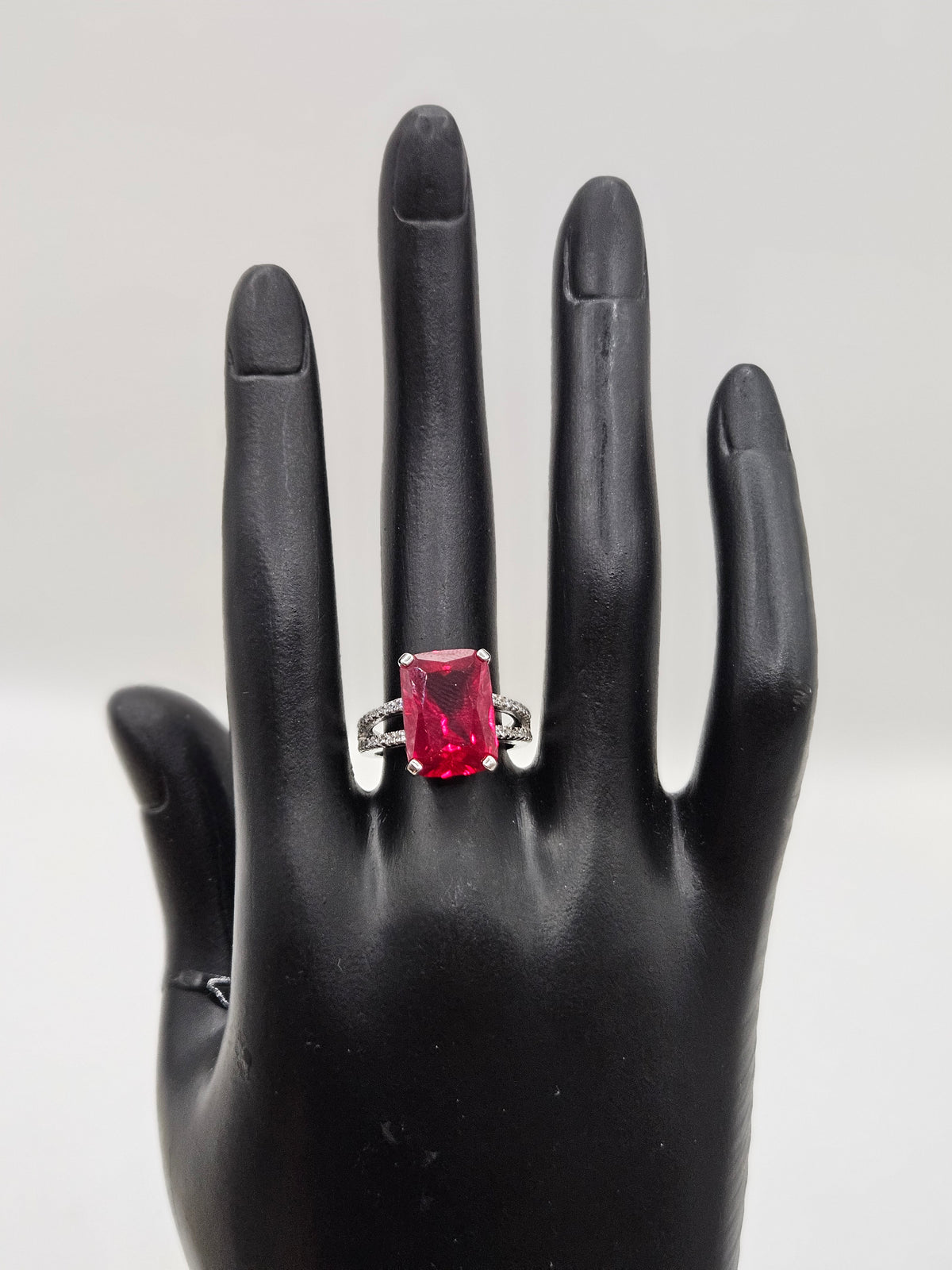 SILVER CZ STUDDED RING