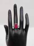 SILVER CZ STUDDED RING