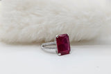 SILVER CZ STUDDED RING