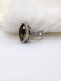 SILVER CZ STUDDED RING