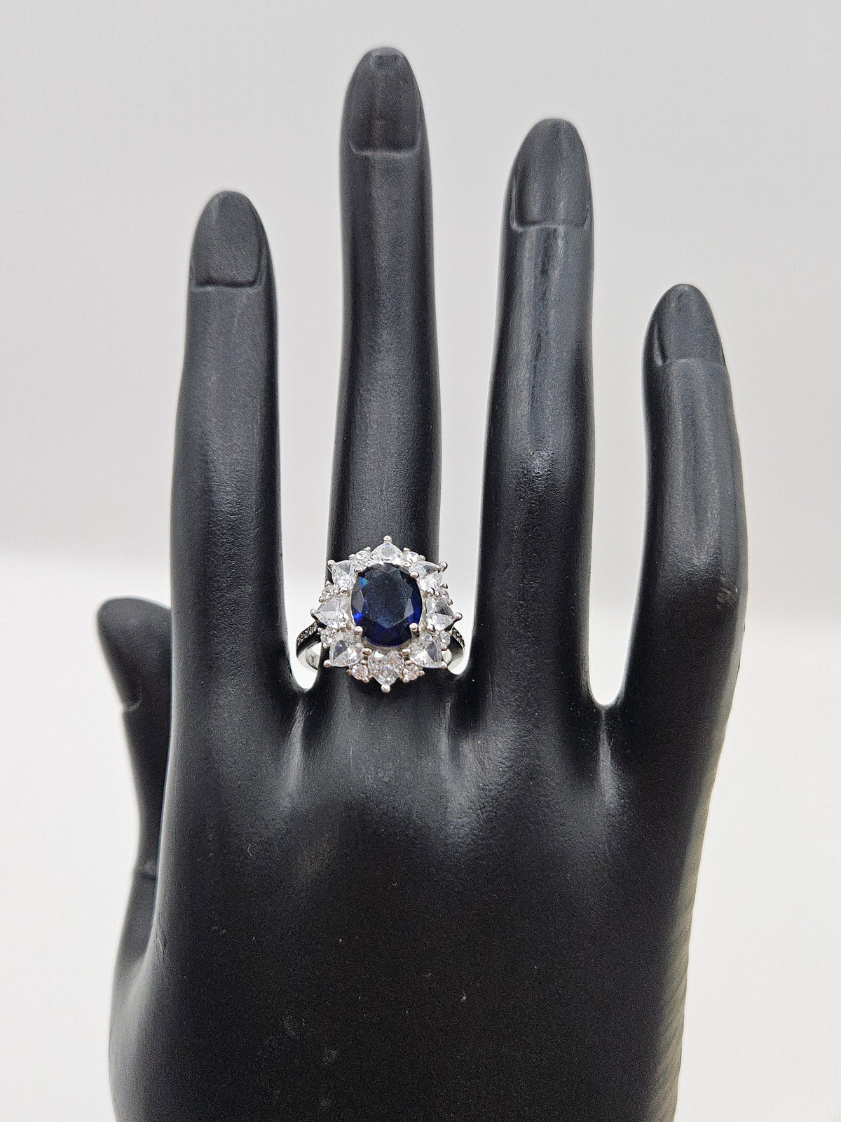 SILVER CZ STUDDED RING
