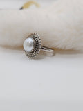 SILVER CZ STUDDED RING