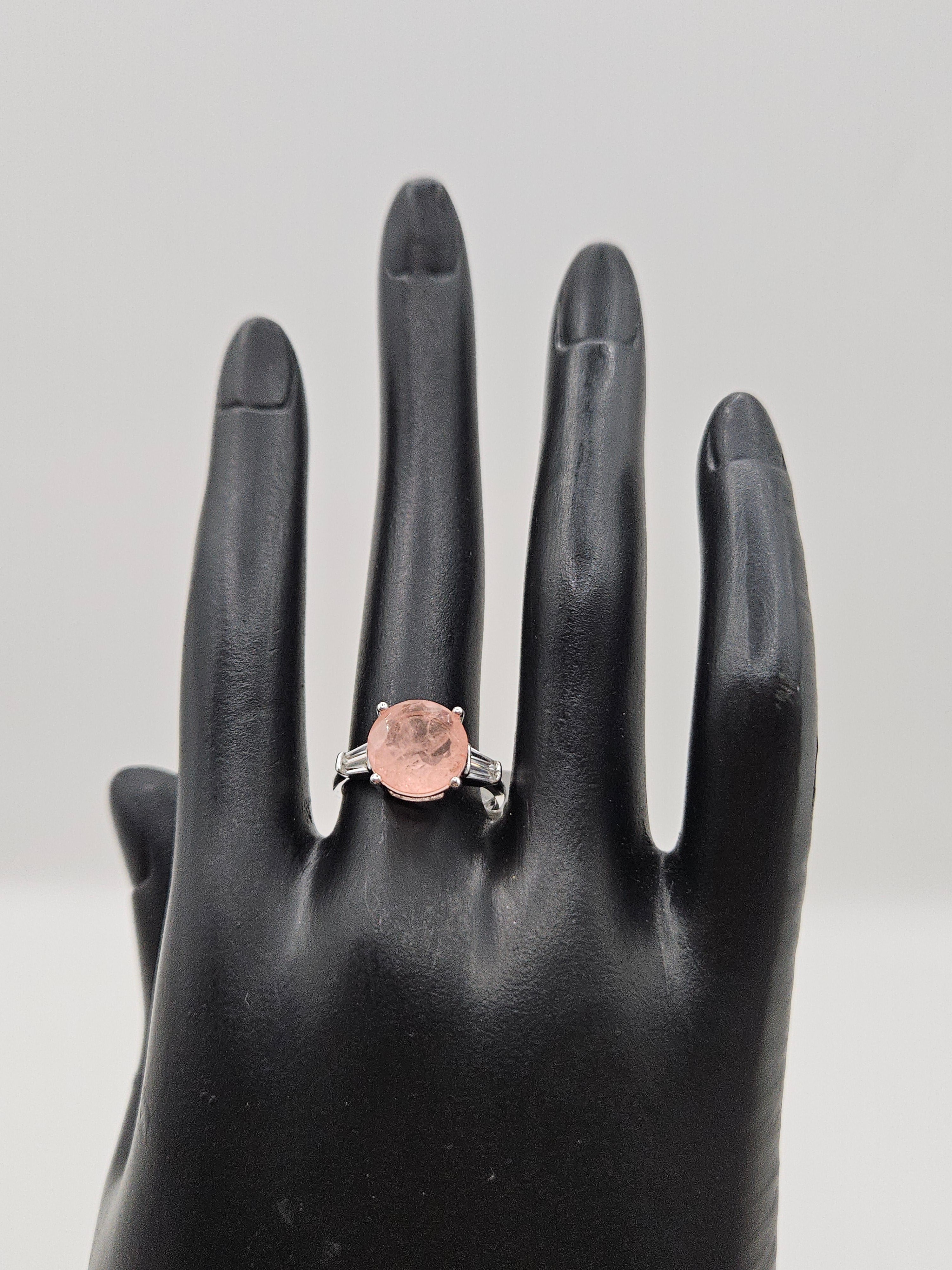 SILVER CZ STUDDED RING