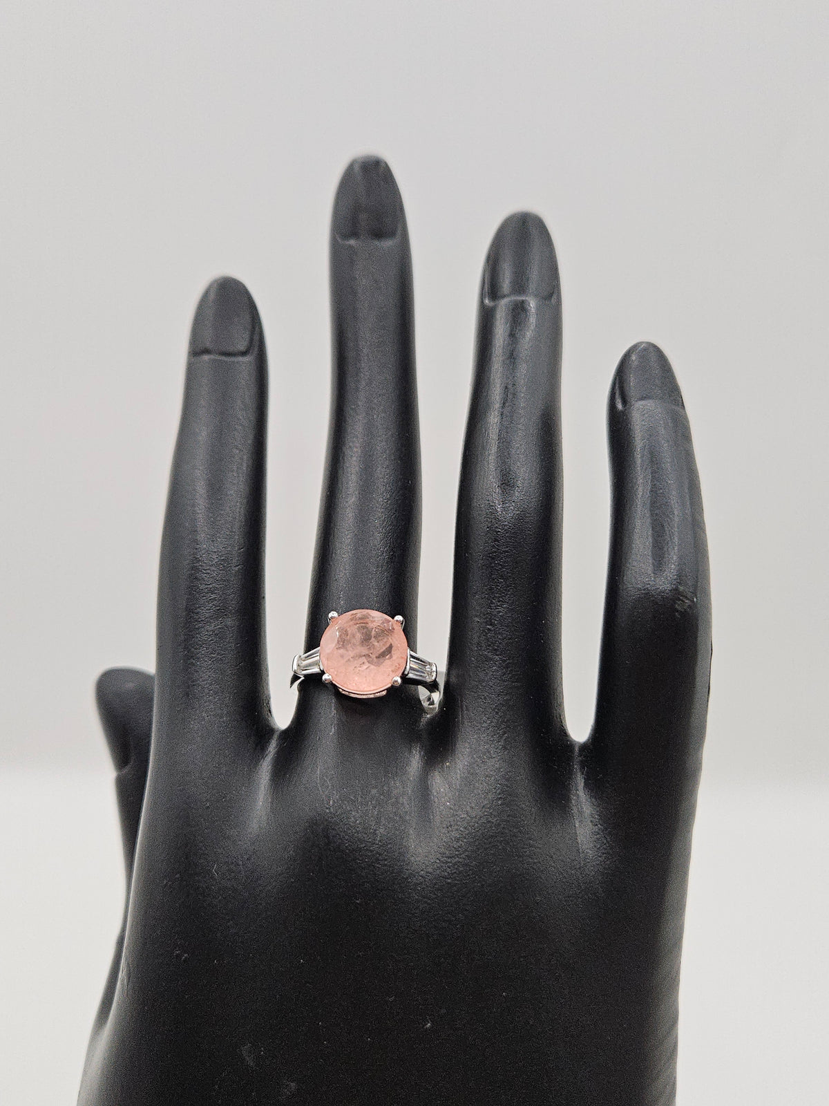 SILVER CZ STUDDED RING