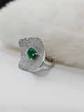 SILVER CZ STUDDED RING