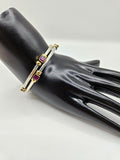 SILVER GOLD STONE BANGLES