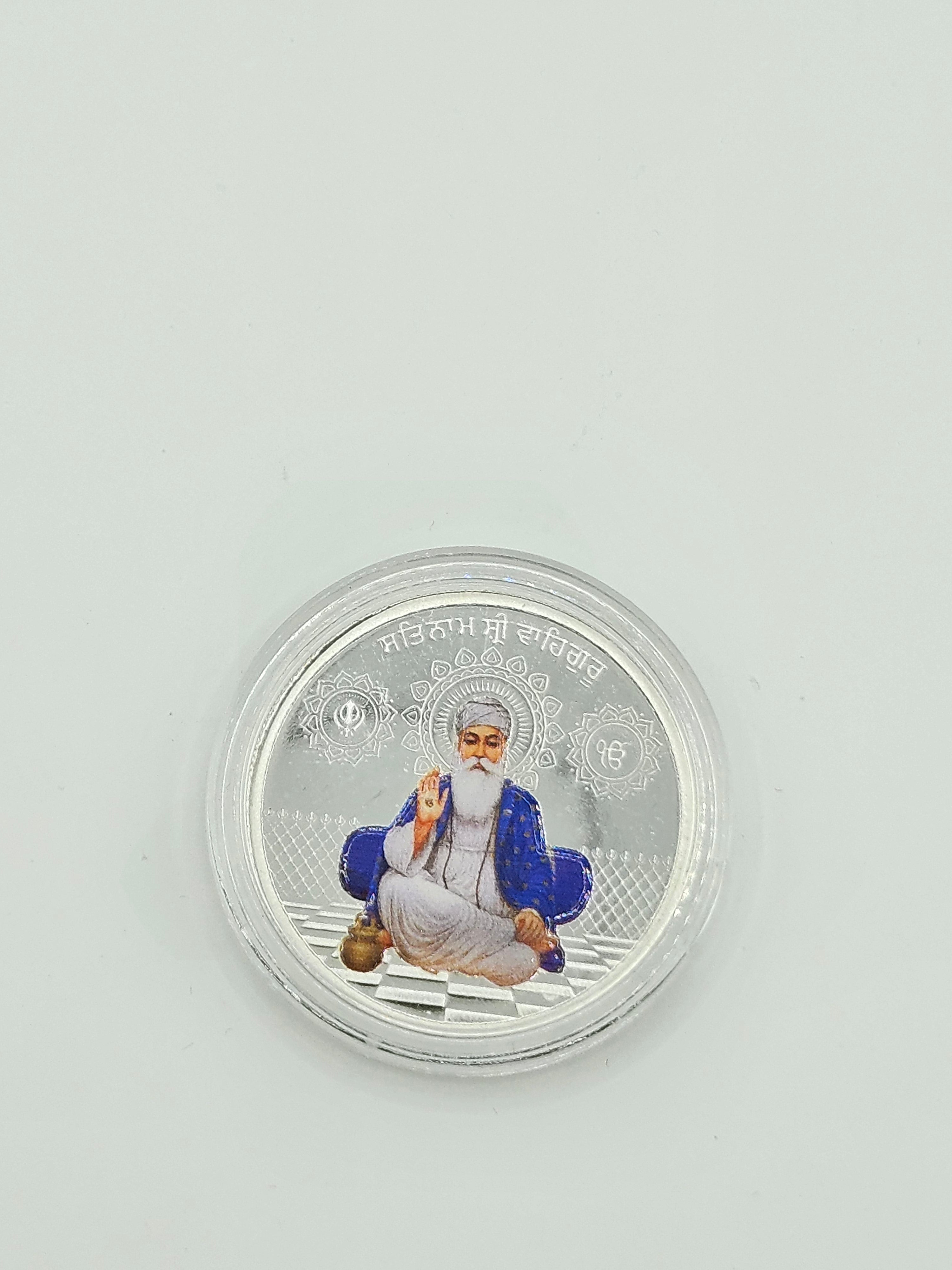PURE SILVER GURU NANAK DEV JI 10GM COIN