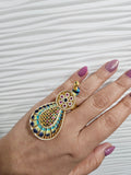 GOLD PLATED SILVER PEACOCK RING ADJUSTABLE