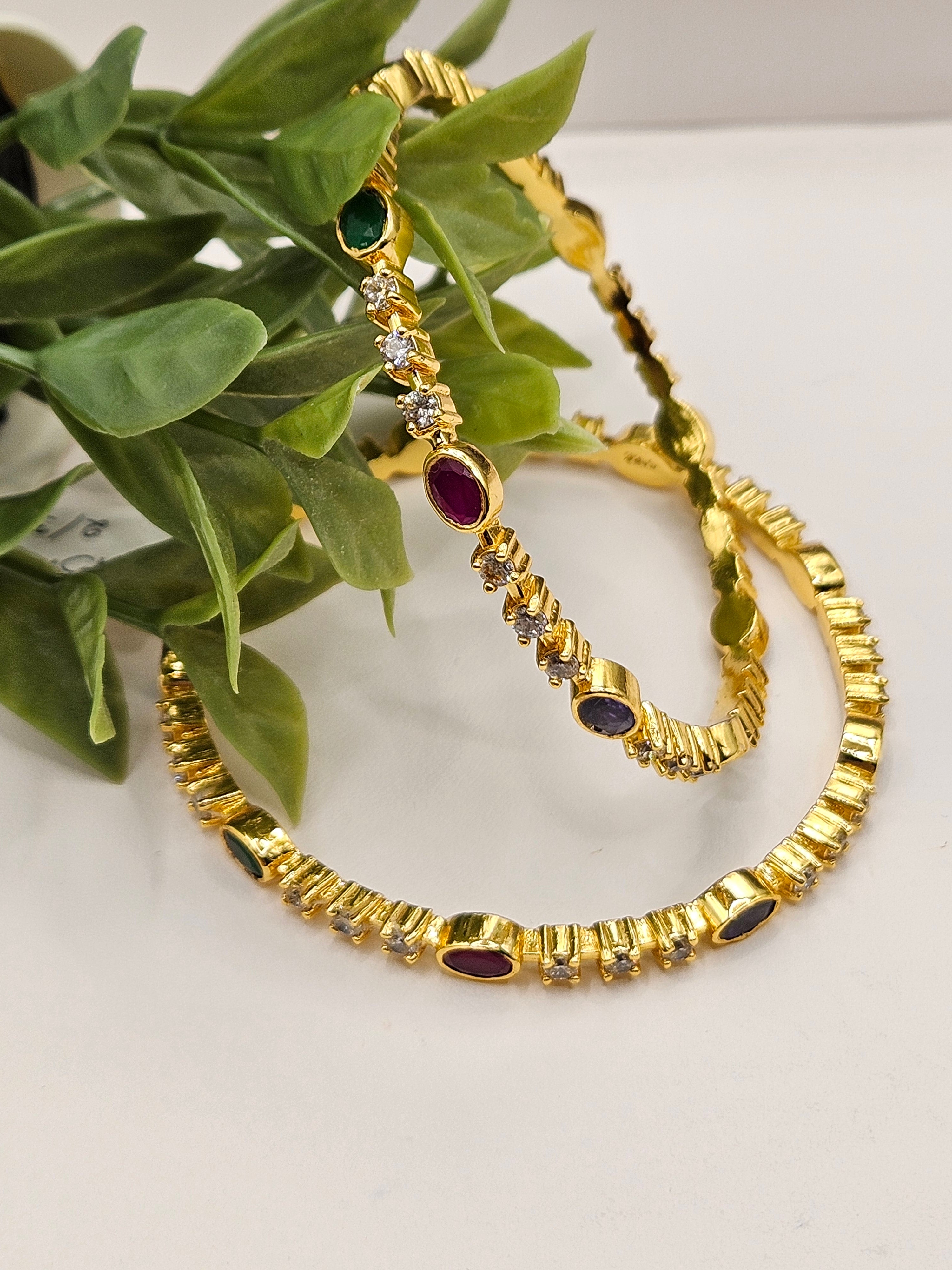 GOLD PLATED BANGLES SIZE-2.4