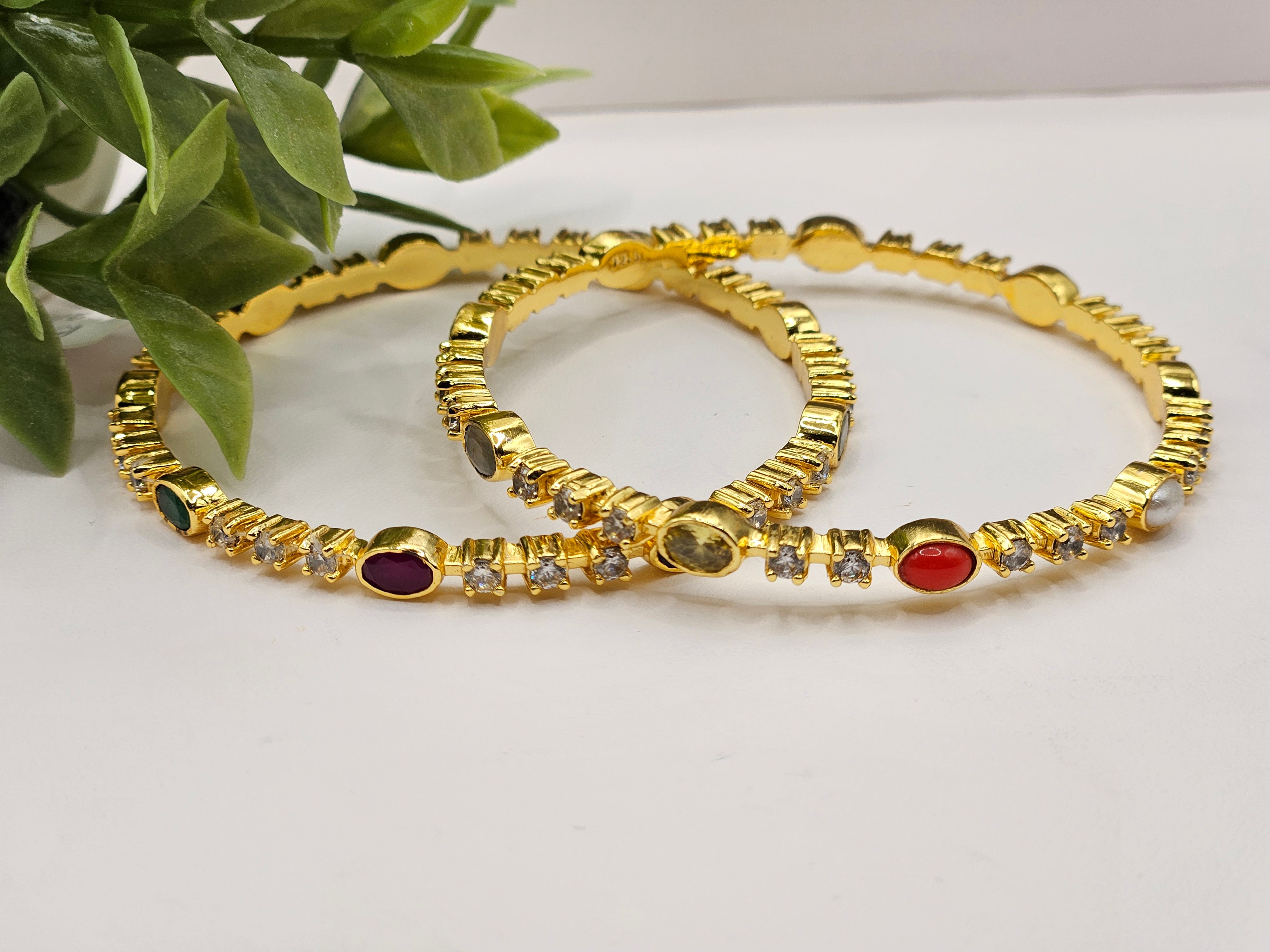 GOLD PLATED BANGLES SIZE-2.4