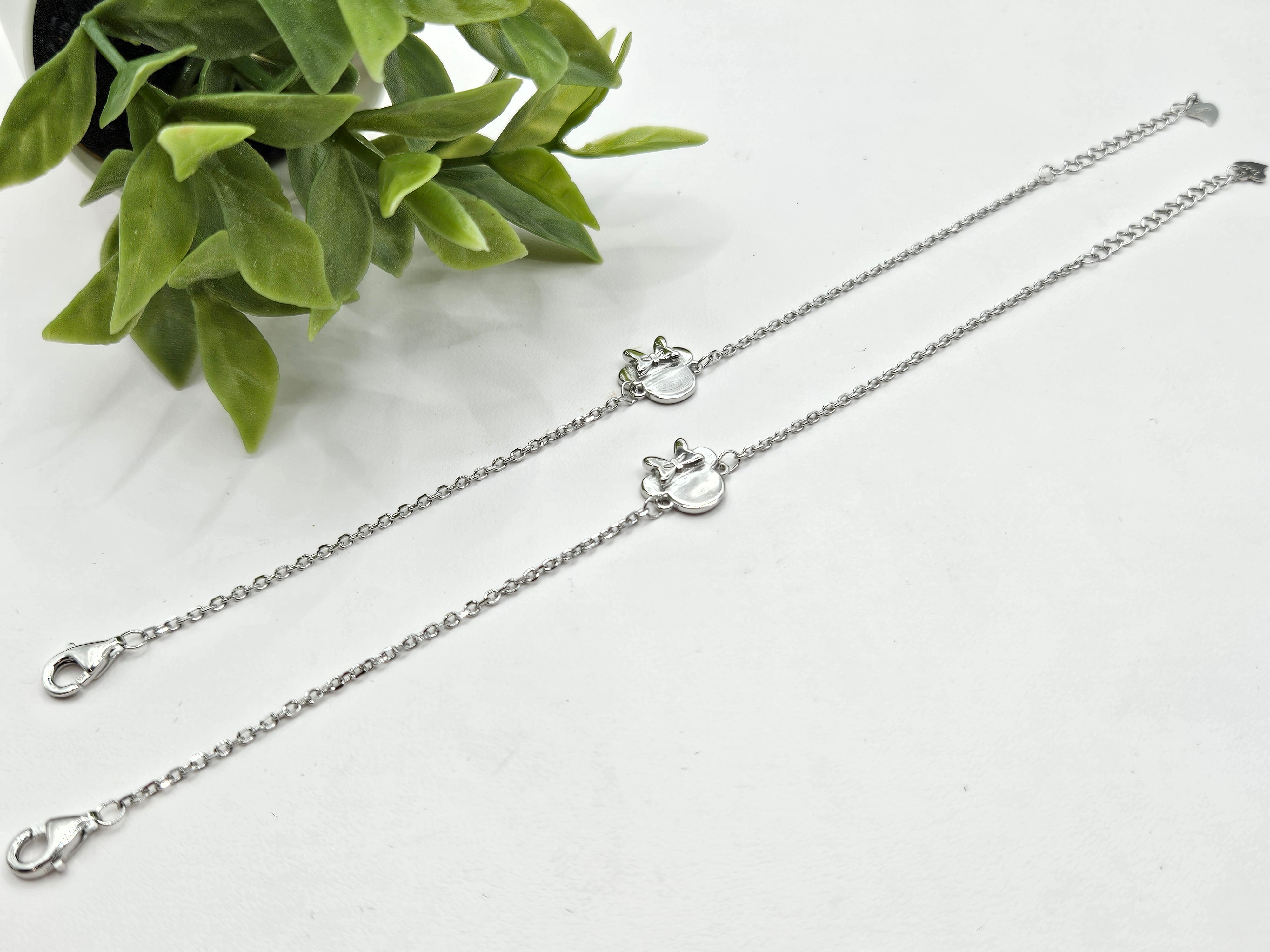 SILVER KIDS ANKLETS- L 6inch ADJUSTABLE