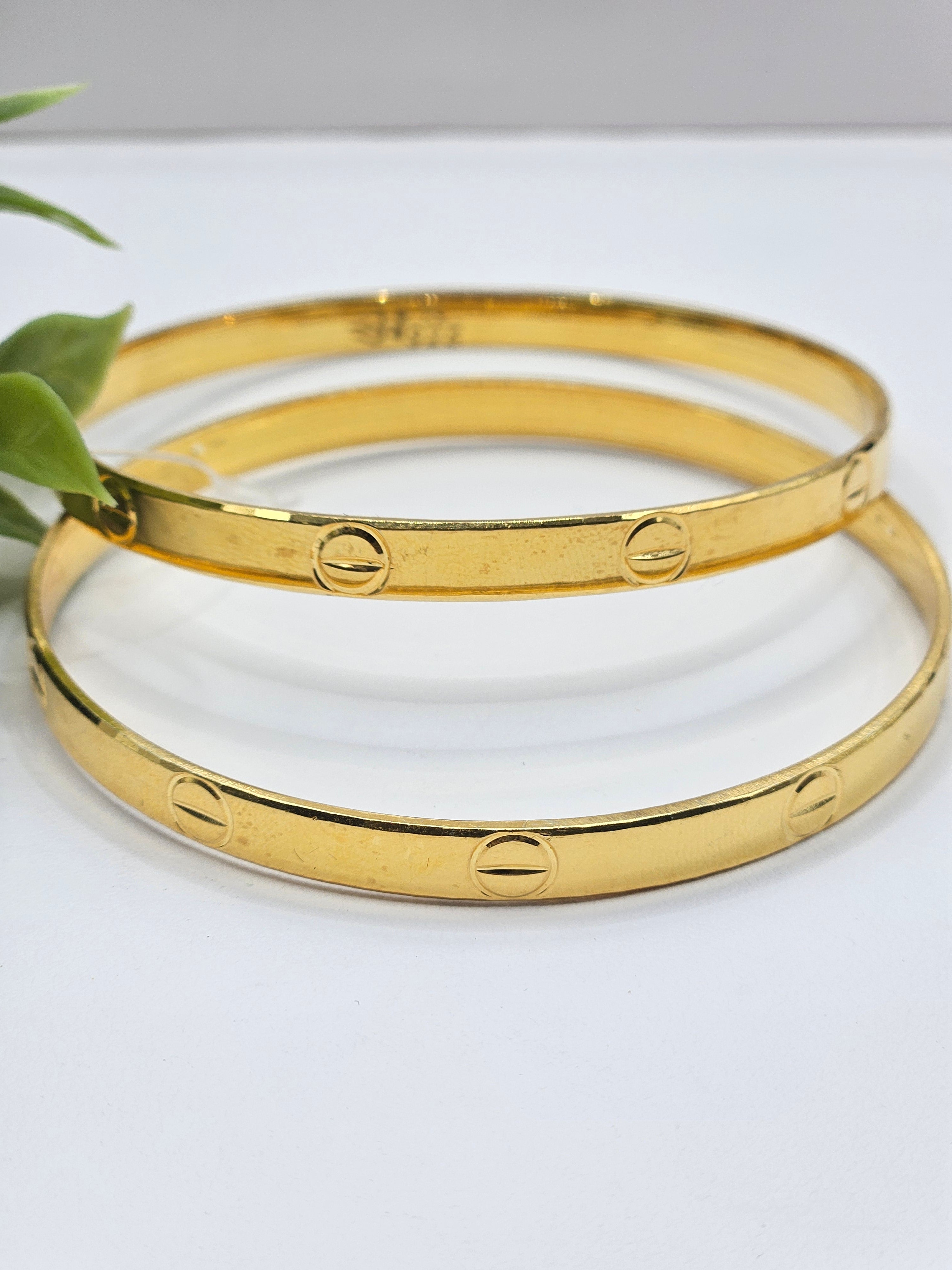 GOLD PLATED SINGLE BANGLE  SIZE-2.6, 2.8