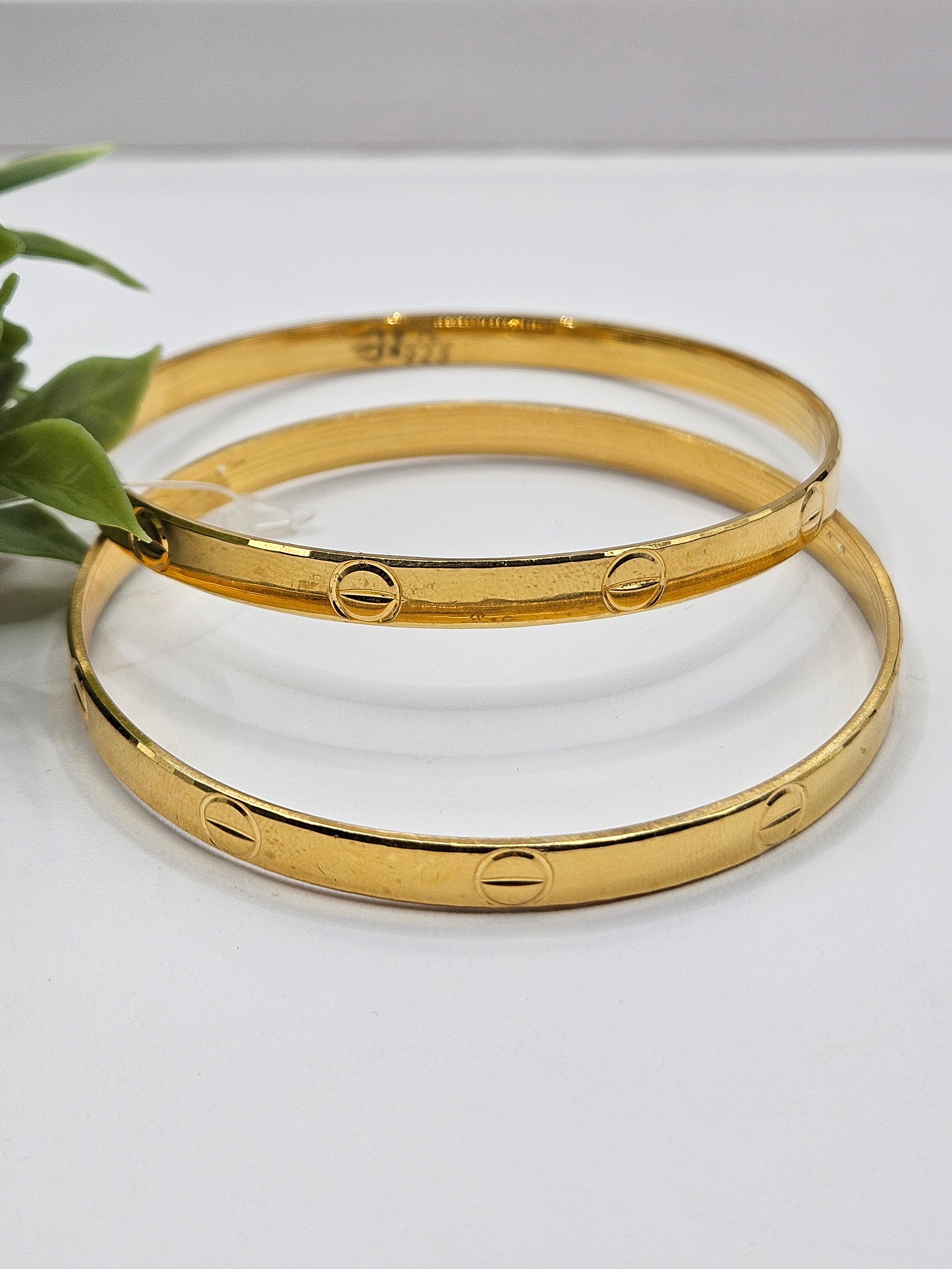 GOLD PLATED SINGLE BANGLE  SIZE-2.6, 2.8