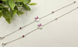 SILVER KIDS ANKLETS- L 6.5 -8 inch ADJUSTABLE