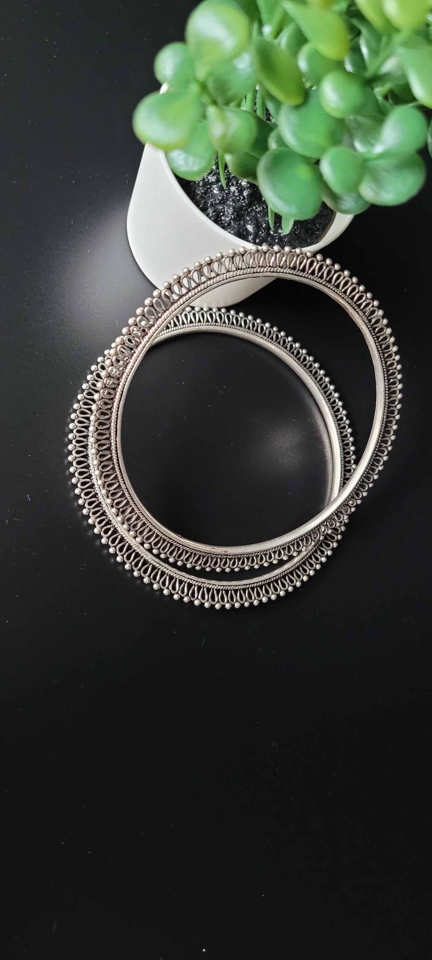 OXIDISED SILVER BANGLES