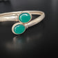 OXIDISED GREEN OVAL STONE BRACELET/KADA