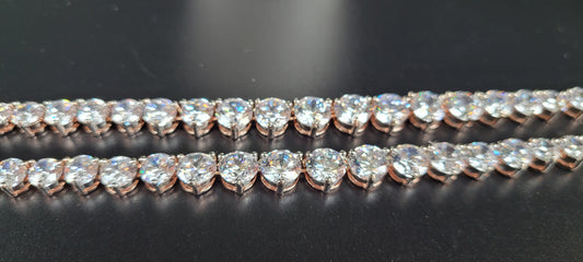 SILVER ZIRCON ROSE GOLD ANKLETS