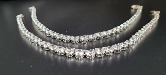 SILVER ZIRCON ANKLETS