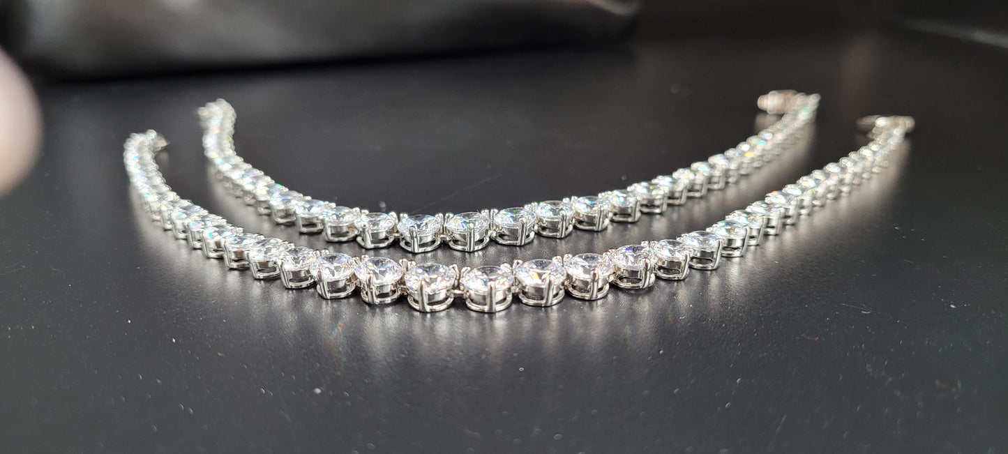 SILVER ZIRCON ANKLETS