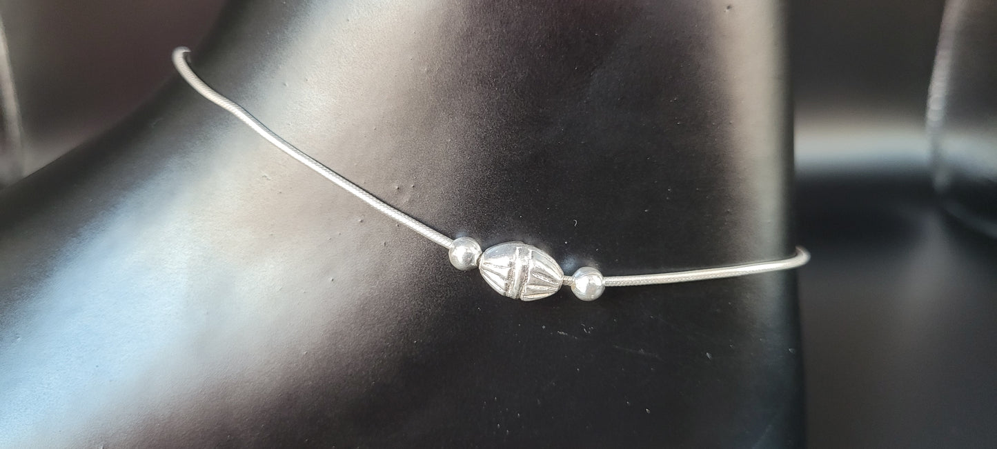 SILVER SINGLE ANKLET