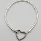 SILVER SNAKE CHAIN STUDDED HEART BRACELET