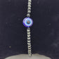 SILVER BEADS EVIL EYE BRACELET